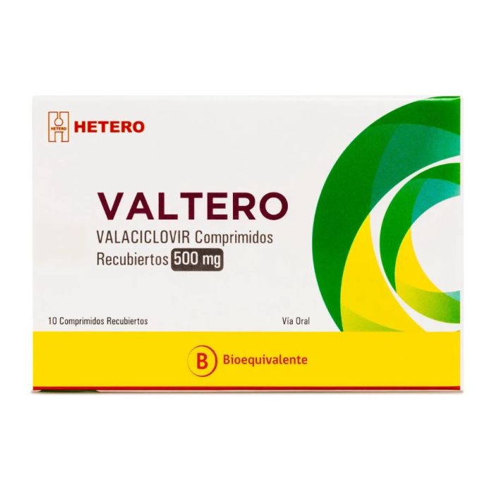 Valtero - 500mg Valaciclovir - 10 Comprimidos Recubiertos