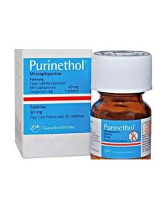 Purinethol - 50mg Mercaptopurina - 25 Tabletas