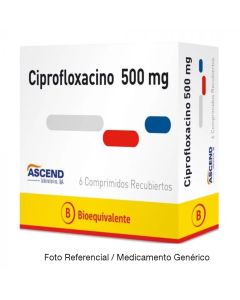 Ciprofloxacino 500mg - 6 Comprimidos Recubiertos