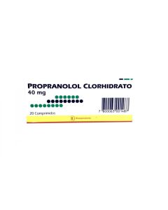 Propranolol 40mg - 20 Comprimidos