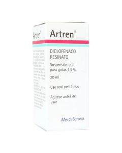 Artren - 1,5% Diclofenaco Resinato - 20ml Suspensión Oral para Gotas