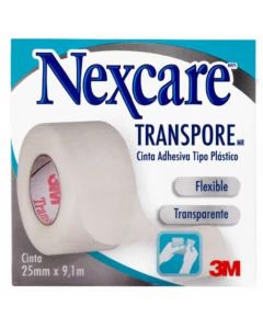 Nexcare Transpore - 1 Cinta Adhesiva Tipo Plástico de 25mm x 9,1mts