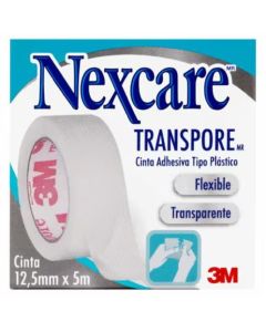 Nexcare Transpore - 1 Cinta Adhesiva Tipo Plástico de 12,5mm x 5mts