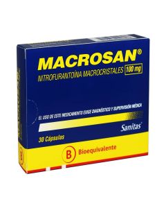 Macrosan - 100mg Nitrofurantoína - 30 Cápsulas