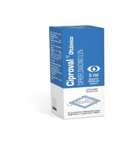 Ciproval - 0,3% Ciprofloxacino - 5ml Solución Oftálmica