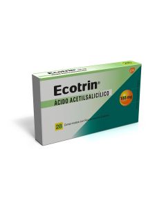 Ecotrin - 100mg Ácido Acetilsalicílico - 28 Comprimidos con Recubrimiento Entérico