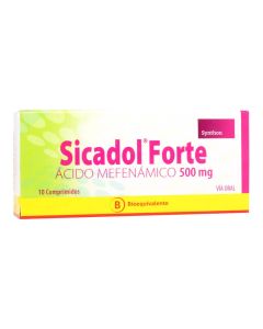 Sicadol Forte - 500mg Ácido Mefenámico - 10 Comprimidos