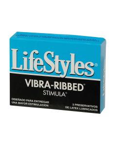 Lifestyles Vibra-Ribbed Stimula 3 Preservativos