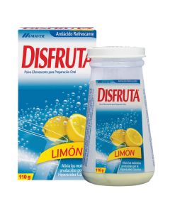 Disfruta Limón - 1 Frasco de 110gr Polvo Efervescente para Preparación Oral