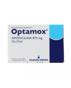 Optamox - 875mg Amoxicilina - 14 Comprimidos Recubiertos