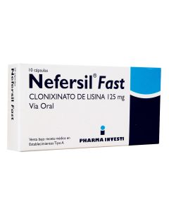 Nefersil Fast - 125mg Clonixinato de Lisina - 10 Cápsulas