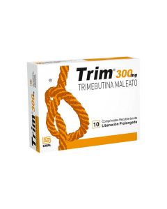 Trim - 300mg Trimebutina Maleato - 10 Comprimidos Recubiertos de Liberación Prolongada