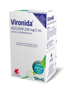 Vironida - 200mg/5ml Aciclovir - 100ml Suspensión Oral  