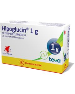 Hipoglucin - 1gr Metformina Clorhidrato - 30 Comprimidos Recubiertos