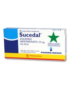 Sucedal - 10mg Zolpidem - 30 Comprimidos Recubiertos