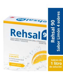 Rehsal 90 - 4 Sobres de 1lt de Polvo para Solución Oral