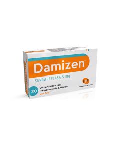 Damizen - 5mg Serrapeptasa - 30 Comprimidos con Recubrimiento Entérico