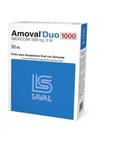 Amoval Duo 1000 - 1000mg/5ml Amoxicilina - 90ml Polvo para Suspensión Oral
