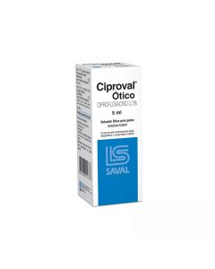 Ciproval Otico - 0,3% Ciprofloxacino - 5ml Solución Ótica para Gotas
