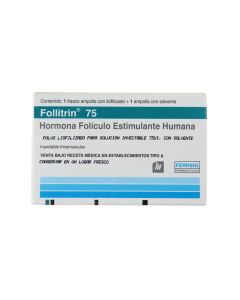 Follitrin - 75UI Hormona Foliculo Estimulante - 1 Ampolla para Solución Inyectable con Solvente