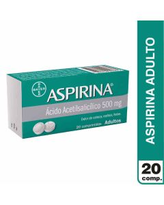 Aspirina - 500mg Ácido Acetilsalicílico - 20 Comprimidos