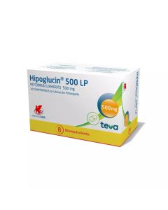 Hipoglucin 500 LP - 500mg Metformina Clorhidrato - 60 Comprimidos de Liberación Prolongada