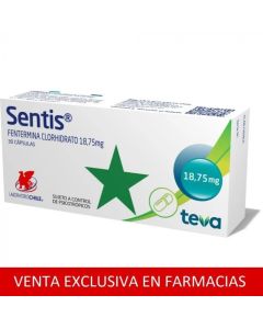 Sentis - 18,75mg Fentermina - 30 Cápsulas