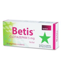 Betis - 5mg Clotiazepam - 30 Comprimidos Recubiertos