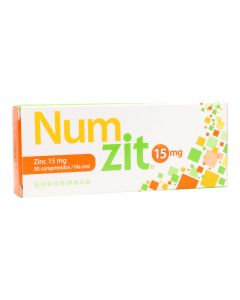 Num-Zit Zinc Sulfato 15mg 30 Comprimidos