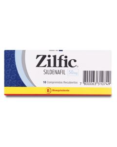 Zilfic - 50mg Sildenafilo - 10 Comprimidos Recubiertos