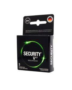 Security Way Seguridad - 3 Preservativos de Látex Lubricados