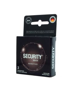 Security Way Sensitivo - 3 Preservativos de Látex Lubricados