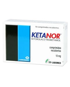 Ketanor - 10mg Ketorolaco Trometanol - 10 Comprimidos Recubiertos