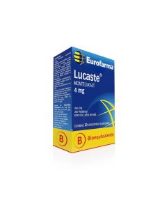 Lucaste - 4mg Montelukast - 30 Comprimidos Masticables