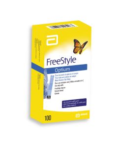 Freestyle Optium - Caja de 100 Unidades Tiras Reactivas de Prueba de Glucosa en Sangre