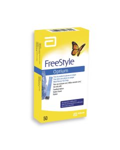 Freestyle Optium - Caja de 50 Unidades Tiras Reactivas de Prueba de Glucosa en Sangre