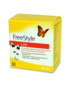 FreeStyle Lite - Caja de 50 Unidades Tiras Reactivas de Prueba de Glucosa en Sangre