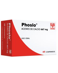 Phoslo - 667mg Acetato de Calcio - 60 Comprimidos