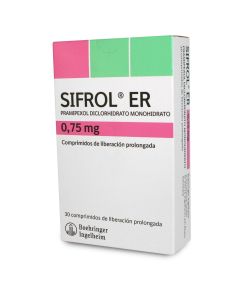 Sifrol ER - 0,75mg Pramipexol - 30 Comprimidos de Liberación Prolongada