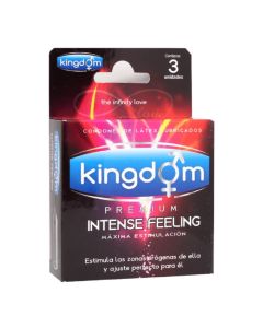 Kingdom Intense Feeling - 3 Preservativos de Látex Lubricados