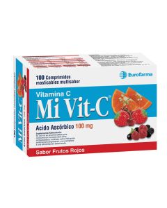 Mi Vit-C Vitamina C 100mg 100 Comprimidos Masticables Multisabor