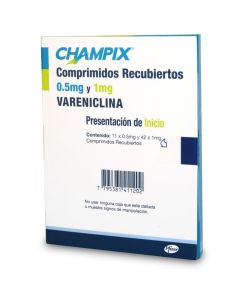 Champix - 0,5mg y 1mg Vareniclina - 50 Comprimidos Recubiertos