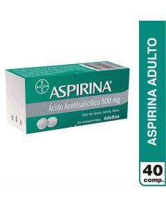 Aspirina - 500mg Ácido Acetilsalicílico - 40 Comprimidos