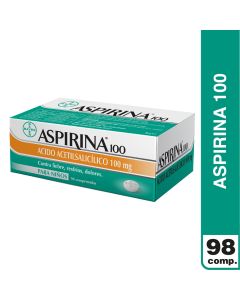 Aspirina - 100mg Ácido Acetilsalicílico - 98 Comprimidos