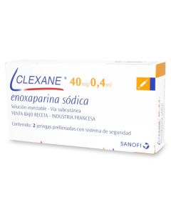 Clexane - 40mg/0,4mL Enoxaparina Sódica - 2 Jeringas Prellenadas Solución Inyectable