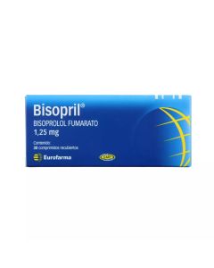 Bisopril - 1,25mg Bisoprolol - 30 Comprimidos Recubiertos