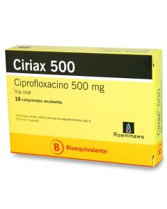 Ciriax - 500mg Ciprofloxacino - 10 Comprimidos Recubiertos