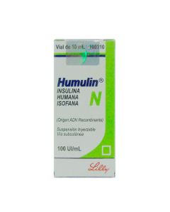 Humulin-N - 100UI/ml Insulina Humana - 1 Vial de 10ml Suspensión Inyectable