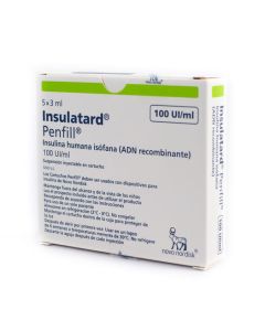 Insulatard Penfill - 100UI/ml Insulina Humana - 5 Cartuchos de 3ml Suspensión Inyectable