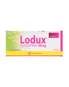 Lodux - 100mg Clozapina - 30 Comprimidos